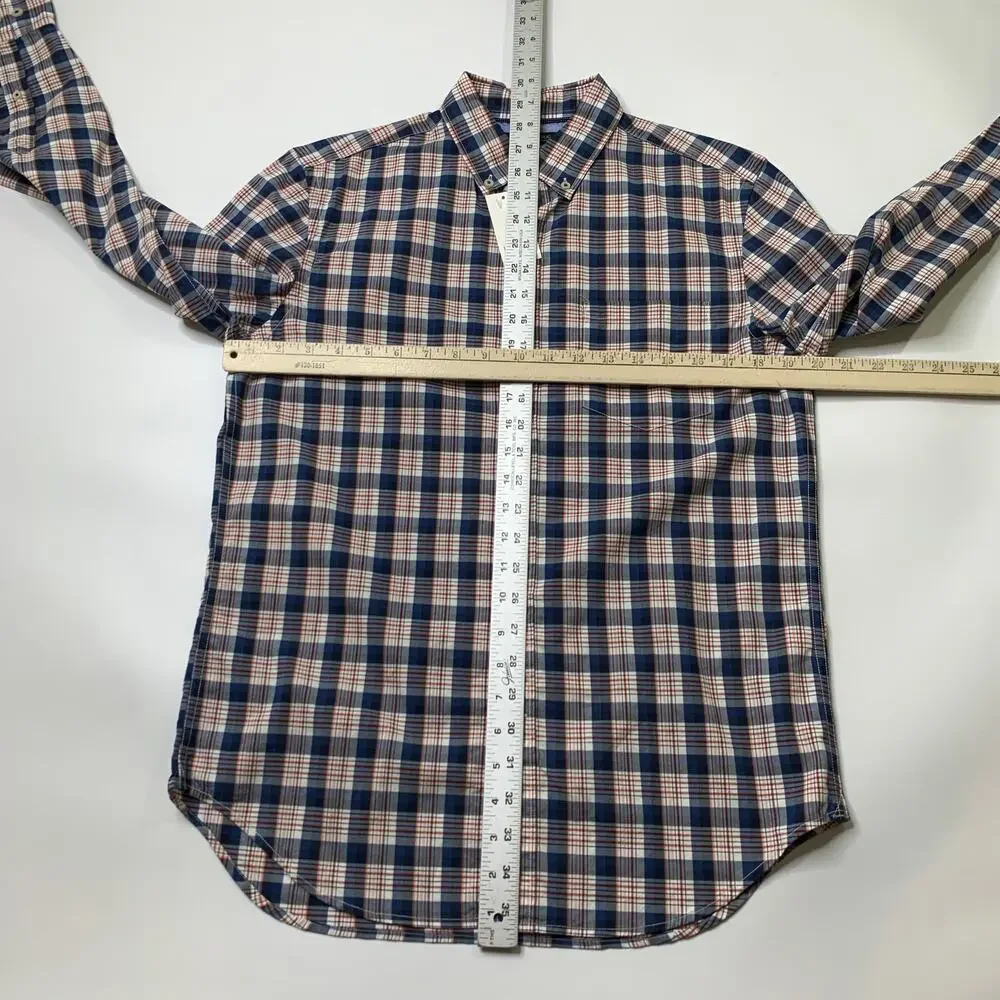 Banana Republic Shirt Mens S Small Prussian Plaid Camden Fit Custom 078 Wash